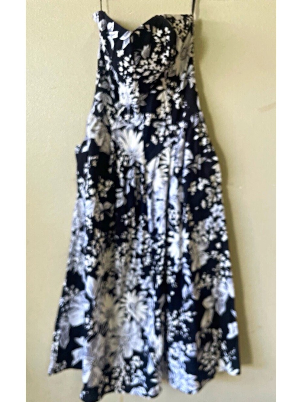 Ely dress 5 Black White Floral Smocked Spaghetti Strap Midi Sundress